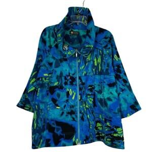 Tony Morgan full zip cowl neck jacket size 2X